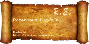 Rozenbaum Eugén névjegykártya